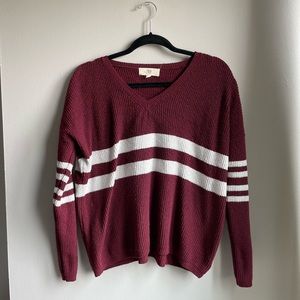 Burgundy Cable Knit Sweater